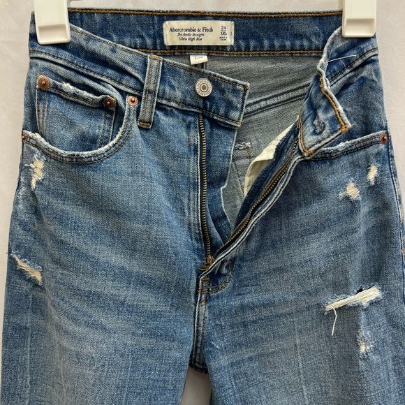 Abercrombie & Fitch The Ankle Straight Ultra High Rise Curve Love Size 24 Jeans - Picture 5 of 9